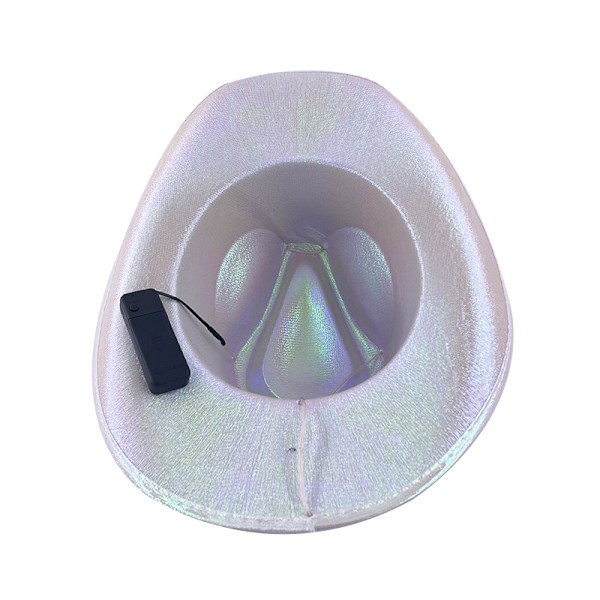 Disco Luminous Cowboy Hat Glødende Light Bar Cap z Purple