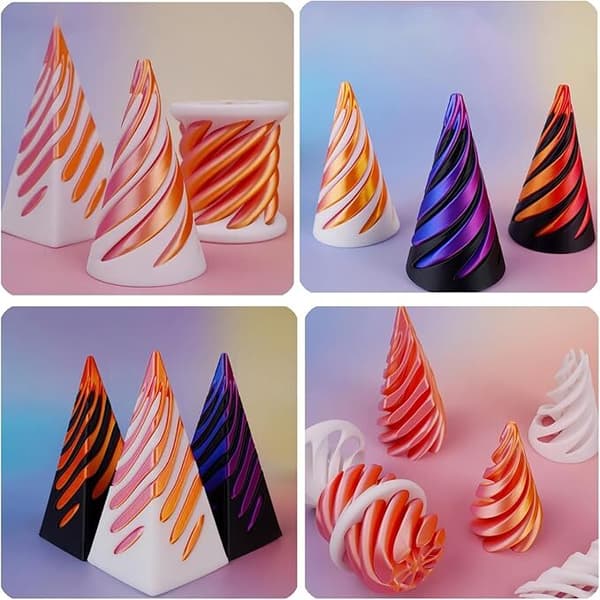 Pakke med Impossible Cones, Spiral Cones Fidget Leke Impossible Pyramid End-to-End Leke red gold