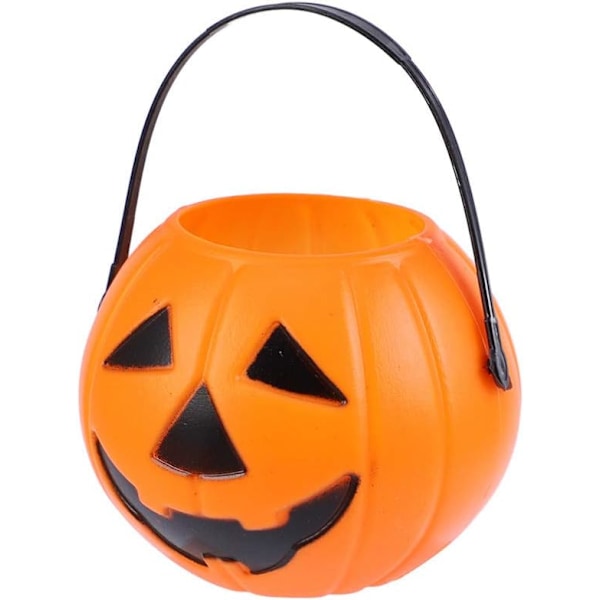 20 Pcs Halloween Pumpkin Bucket Plastic Buckets With Handles Candy Bucket Pumpkin Buckets For Trick Or Treating