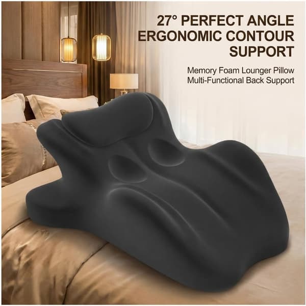 27° Ergonomisk Parpude - Premium Memory Foam Multi-Støttepude | Letvægts & Maskinvaskbart Design blue