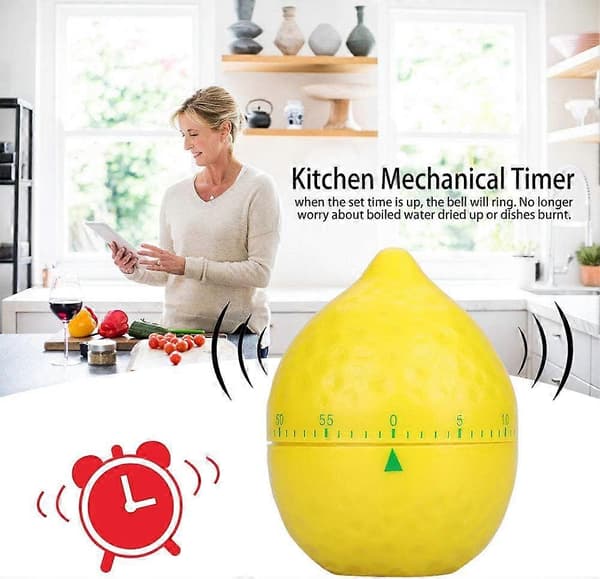 Kjøkkentimer i mekanisk sitronform, manuell timer for matlaging tomato