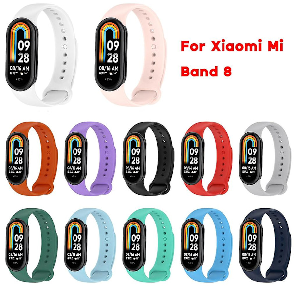Justerbar silikonrem for Mi Band 8 Smartwatch Armbånd Armbånd Beltehempe Pink