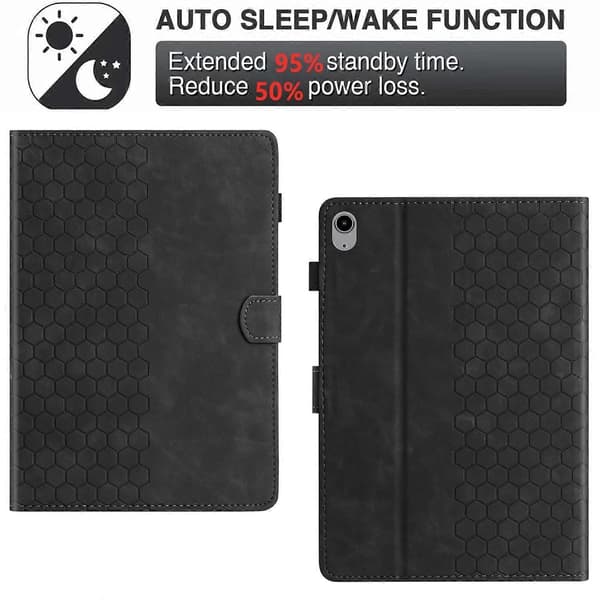 Präglat Läderfodral för iPad 10:e generationen 10.9 2022 (FMY) Black