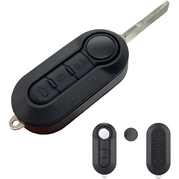 Bilnøkkel med 3 knapper 433 MHz fjernkontroll for Fiat 500 L MPV Ducato for Cit-ro-en Jum-per for Peu-ge-ot Box-er - Modell 3 + Marelli BSI