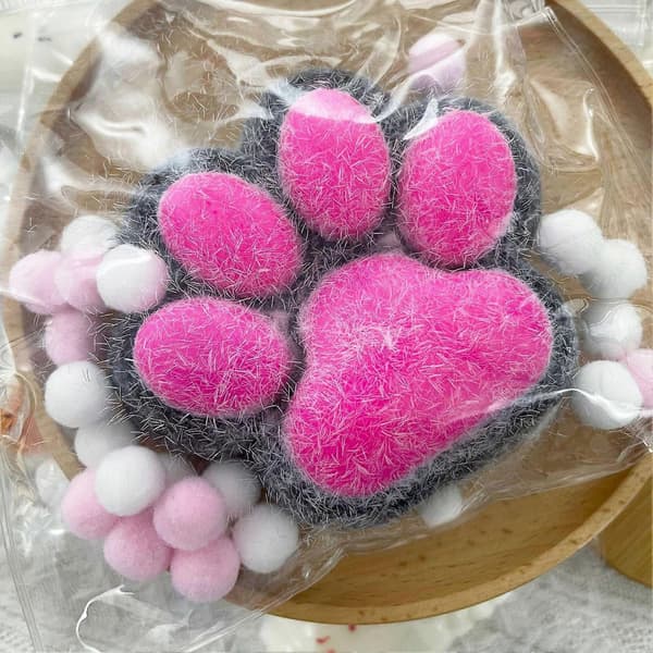 Handgjorda Taba Squishy Stora Kattfot Silikon Klämleksaker för Stresslindring, Kattfot Jättefot Squishy Sensoriska Leksaker för Ångest & Avkoppling Black