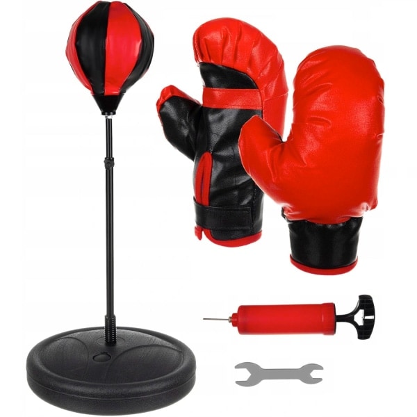 Boxing Punch Bag with Boxing Gloves for Children, Red