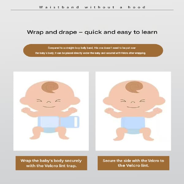 0-3 år Klass A Bomull Baby Varm Magomslag, Justerbart Kardborreband Spädbarns Magskydd 45-60cm A4