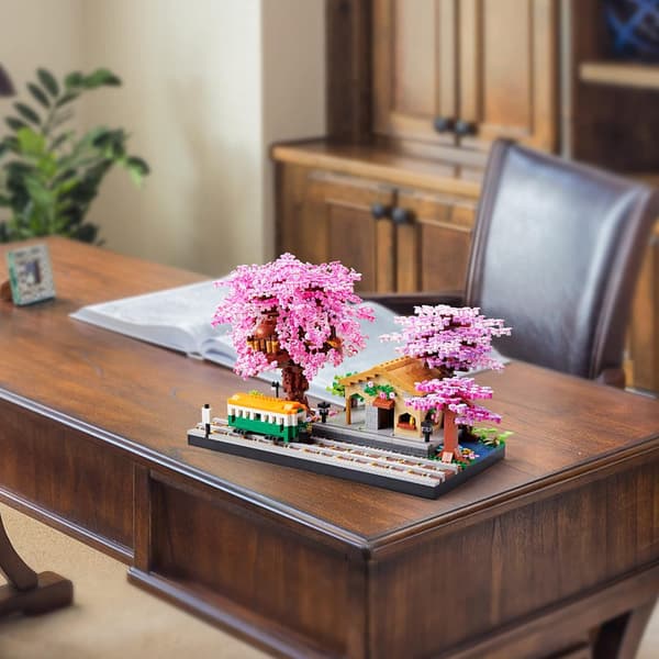 Körsbärsblomsträd Blomsterhus Mikro Byggklossar Style 2