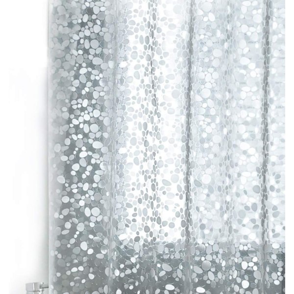 Duschdraperi för badrum, transparent 3D-sten, vattentvättbar, 180x180cm C