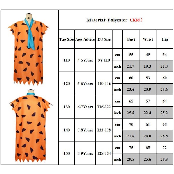 Voksen Drenge Primitive Vildmænd Kostume Film Cosplay 130cm