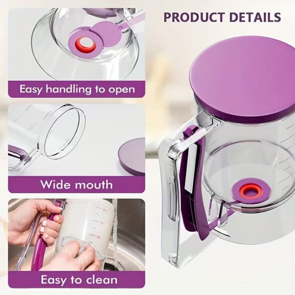 Smetdispenser: Mätkopp och dispenser – Handhållet DIY-bakverktyg black