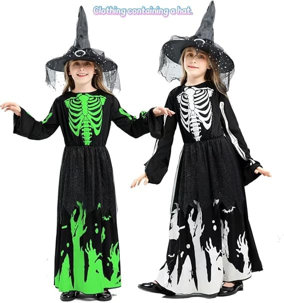 Halloween selvlysende skelet-heldragt med sort lejemandskappe, lysende spøgelseskostume til voksne til fest, sceneoptræden og rollespil A4 150cm