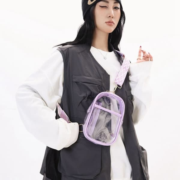 Transparent Crossbody Väska Enkel Axelväska GRÅ grey