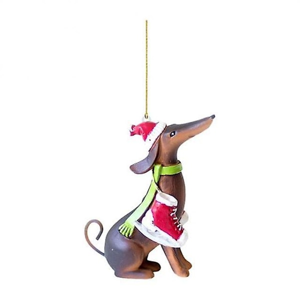 7-pack Dachshund Korv-Hund Ornament  Juldekorationer Heminredning  Trädhängande Nyårsfesttillbehör 3