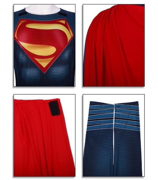 Voksen Superman-kostyme, Superman muskelbryst-heldress med kappe 180