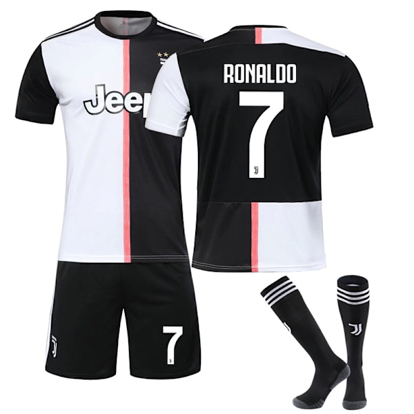 Fotbollströja för barn, 1920 Juventus hemmatröja NO.7 Ronaldo fotbollsuniform 28