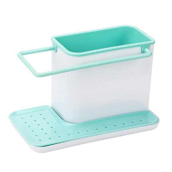 Plastbeholder - Oppbevaring/organisering til vask med integrert avløp, holder for blue
