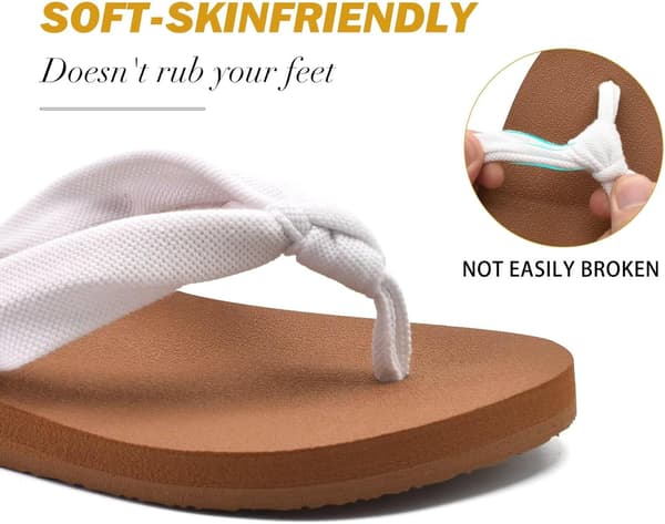 Sommerstofsandaler til kvinder - Yoga Skumplader Strand- og Poolsko White 41