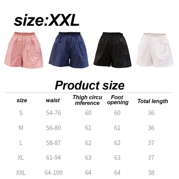 4-pack avslappnade shorts för kvinnor, elastiska strandshorts för sommaren. XXL