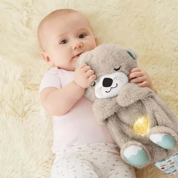 Ahdistusta lievittävä koala, hengittävä saukko, kannettava pehmolelu aistiyksityiskohdilla, musiikkivalaistuksella ja rytmisellä hengitysliikkeellä Blue