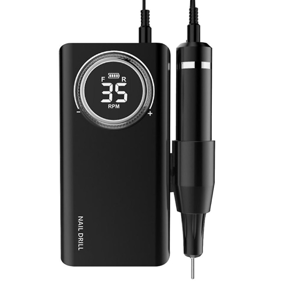 Genopladelig Neglefilpoleringsmaskine 35000rpm Power Bank black