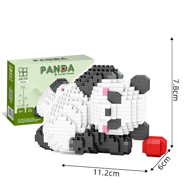 Panda cartoon building blocks, children's educational assembly toys, Christmas gifts