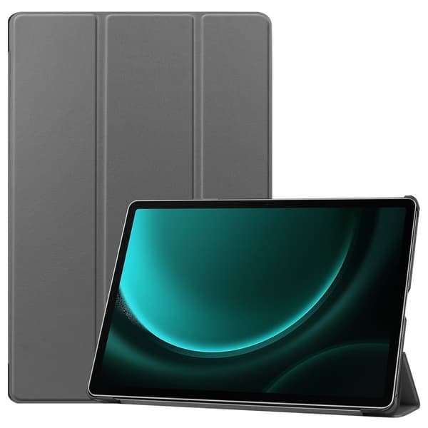 Samsung Galaxy Tab S9 FE Plus -kotelo, kolmiosainen, harmaa