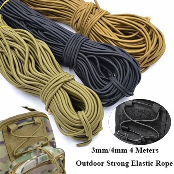 Sterkt Elastisk tau Gummistrikk GRÅ 3MM - lager Grey Grey 3mm