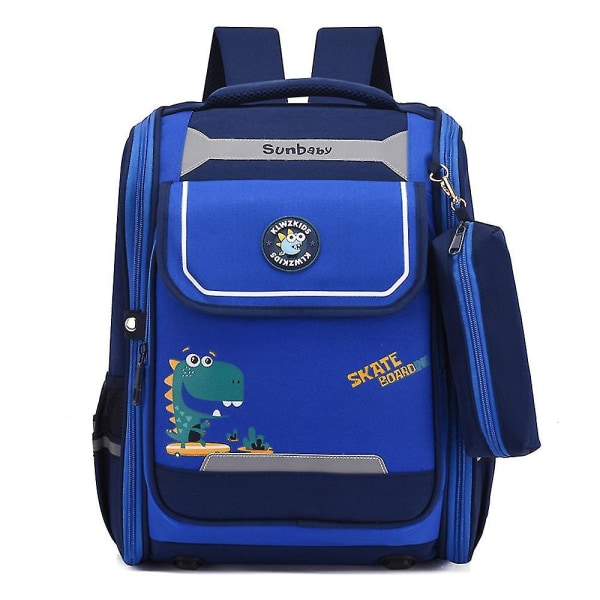 Grundskoleelevers skolväskor för att minska bördan av barns ryggsäckar Elevernas väskor med helt öppet utrymme-2 blue