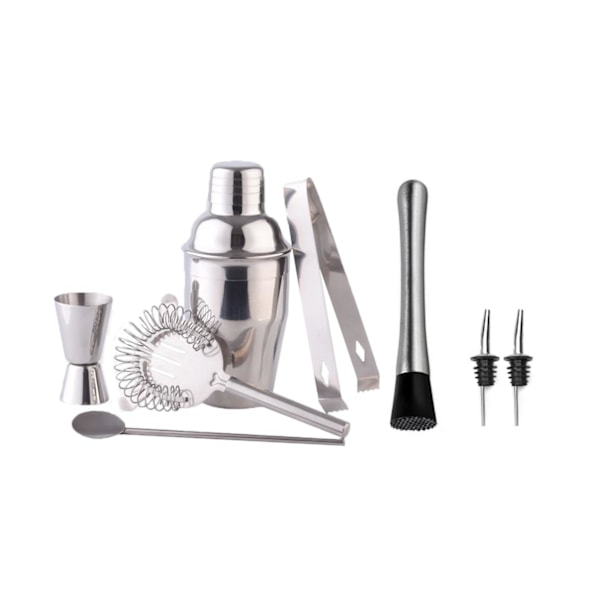 INF 8-delt cocktailset, barset, shaker 550ml - Rustfrit stål Sølv