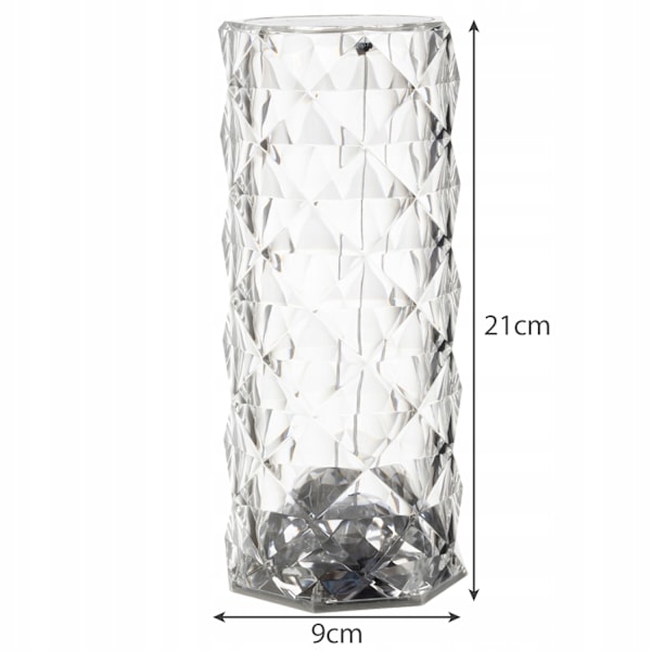 LED Lampe med Rose Refleksjon - 16 Farger Transparent Transparent