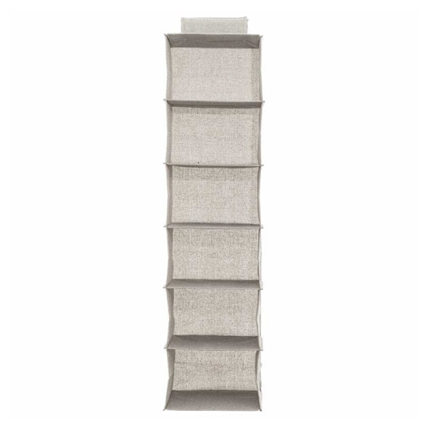Hængende opbevaring til tøj 6 rum Beige Beige