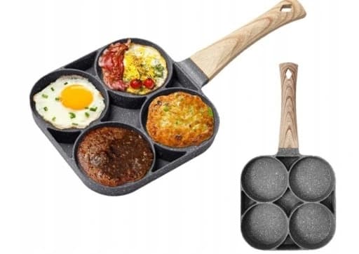 Stekepanne for pannekaker, egg, pannekaker, pannekaker, 4 rom