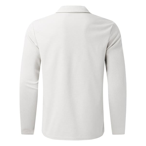 Herr Höst Ny Zip-Up Våffelstickad Jacka – Casual Långärmad Kragad Koftastil White M