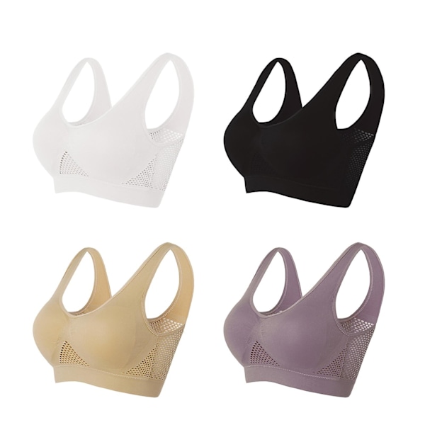 Ultra Breeze Air Lift BH, Andningsbar och sval BH för kvinnor, sömlös M-6XL, 100% ny - WELLNGS Vit White M