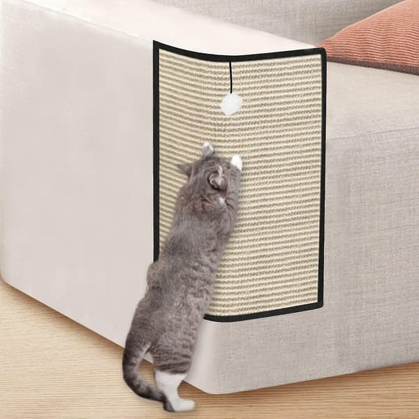 Kradsemåtte til katte - Kradsemåtte til katte, sofakradsebeskyttelse, kradsebræt til væg med kattebold