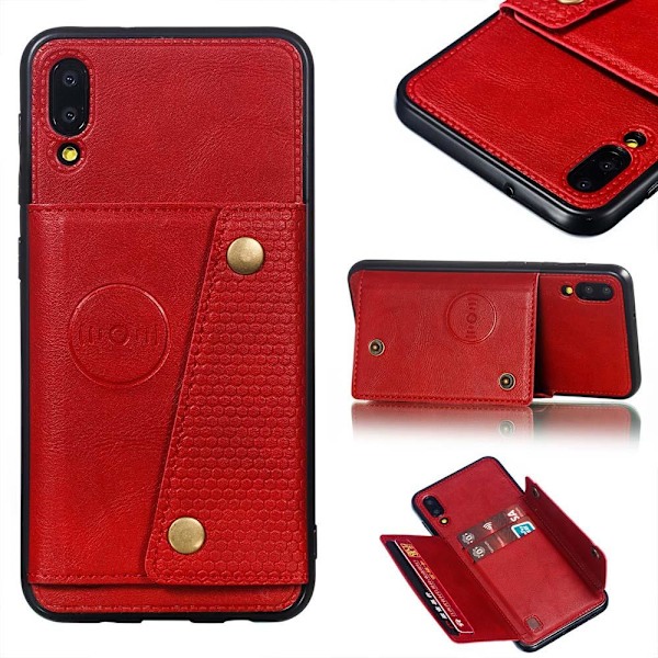 Samsung Galaxy A10 - Gennemtænkt Retro Cover med Kortlomme Sort Svart