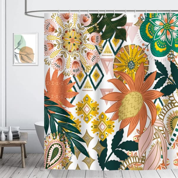 180 x 200 cm Bohemia Bruseforhæng Blomster Blade Badekåbe