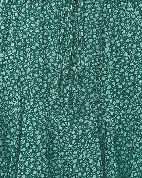 Flagrende shorts til kvinder afslappede boho blomsternederdele flæse miniskørter sommerfugleshorts grøn green M