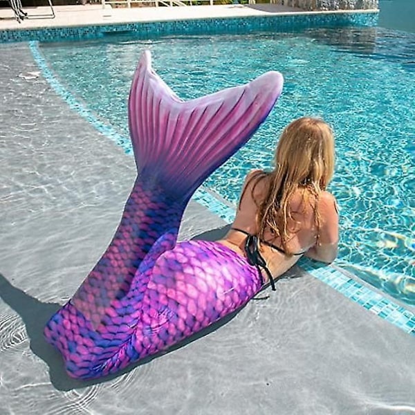 Slitstark sjöjungfrustjärt för barn för simning, Monofena ingår lila purple adult XL