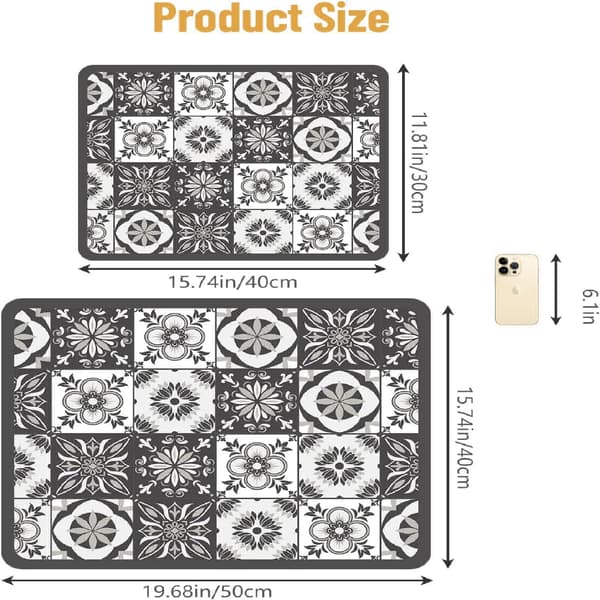 Oppvaskmatte, superabsorberende oppvaskmatte, nanofiber kjøkkenmatte for tørking A2 30*40cm