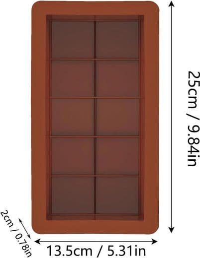 Chokoladeform silikone, silikone dyb chokoladebar form 2 stk