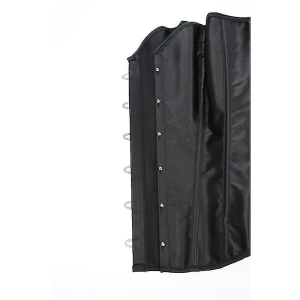 Dame Bustier Korset Top Sexet Lingerisæt Sort Satin Talje Cincher SORT BLACK 4XL