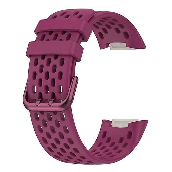 Blød silikone sportsudskiftningsrem med åndehuller til Fitbit Charge 6/5 Multicolor Multicolor Style H