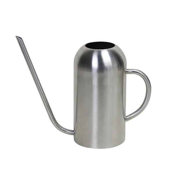 Vandkande i rustfrit stål - 1,5L metalkande med lang tud for at forhindre spild, perfekt til indendørs og udendørs planter Silver