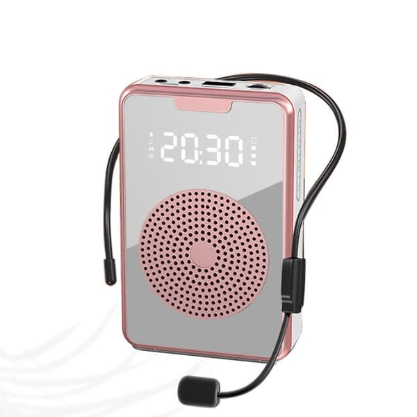 Bärbara datorer för lärare med mikrofonheadset, laddningsbar mikrofon för träning, reseguide, klassrum (trådbunden version) Blanco