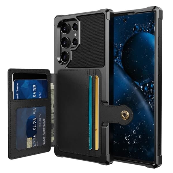 Samsung Galaxy S22 Ultra Cover med Magnetisk Wallet Case Sort