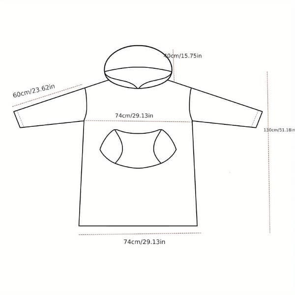 Ny efterår vinter tæppe varm hættetrøje, lang doven hætte oversized par sweatshirt, 1,3m længde til mænd kvinder hyggeligt tøj unisex gave A3