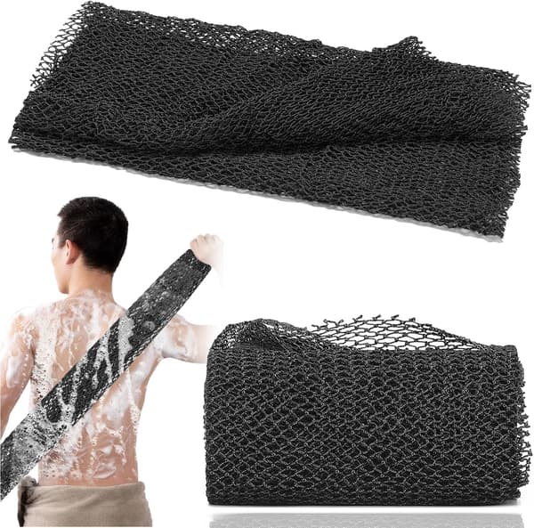 2-pak mesh-svampe, badeskrubber til blødere hud Kaffe Coffee 30*80cm