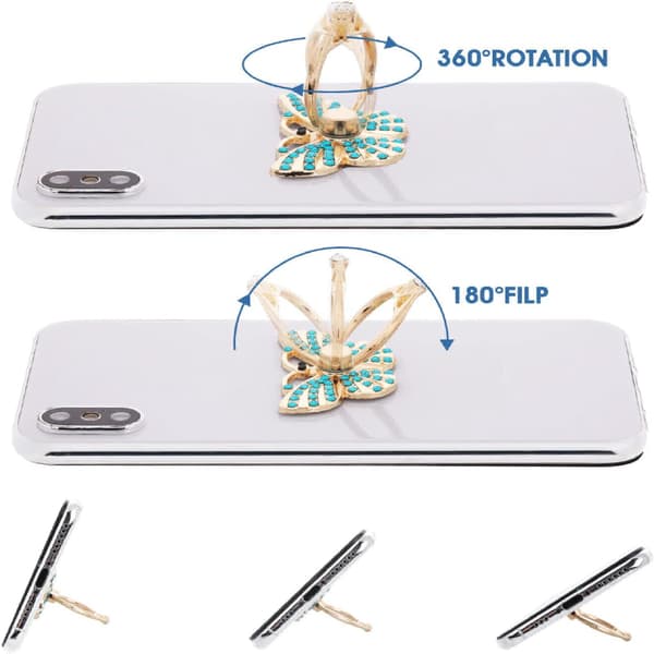 (4 Colors) Phone Ring Holder, 4 Pieces Butterfly Phone Ring Holder